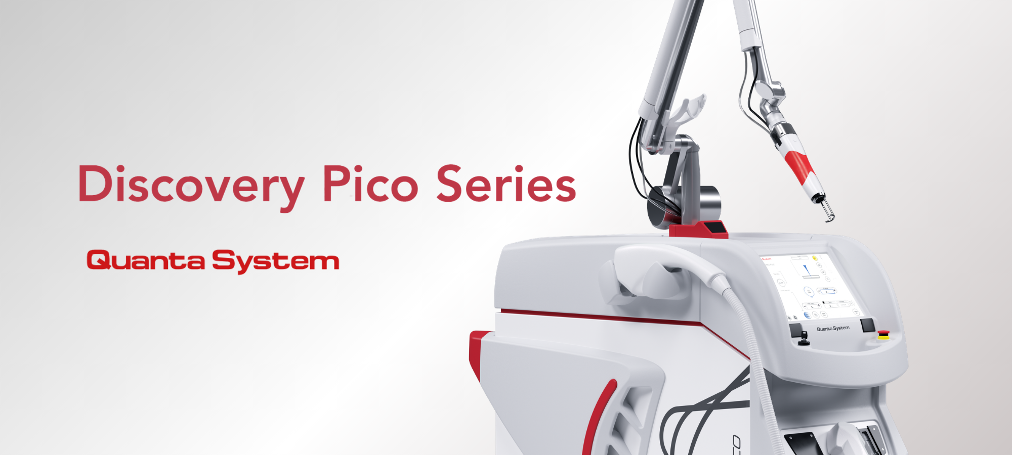 Láser Picosegundo Discovery PICO de Quanta System para el tratamiento de tatuajes, lesiones pigmentadas y rejuvenecimiento cutáneo.