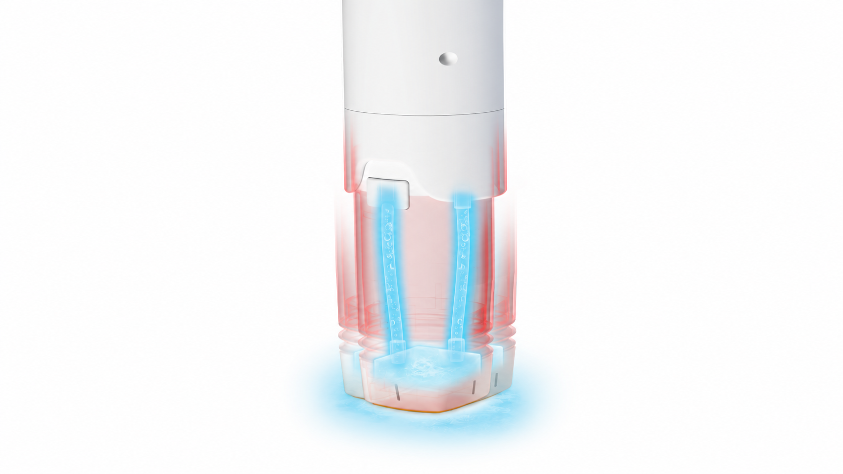 Aplicador Volnewmer con sistema de enfriamiento continuo por agua para proteger la epidermis.